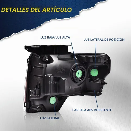 Vista 8 de G-PLUS Conjunto de faros, compatible con Ford F150 2009 2010 2011 2012 2013 2014 (no compatible con estilo LED, solo se ajusta sin estilo LED)