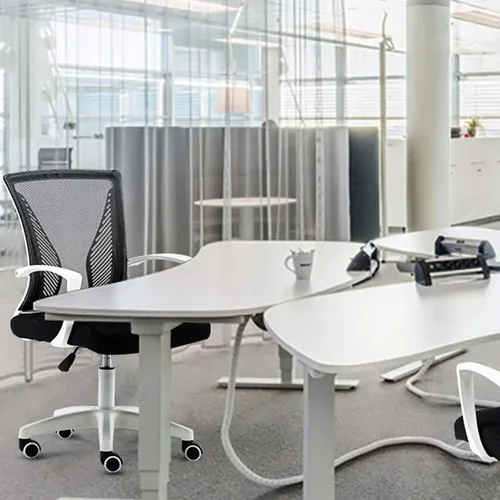Vista 2 de Desk Chair Ergonomic Computer Office Chair Swivel,Adjustable Mesh Home Desk with Lumbar Support and Armrest for Bedroom