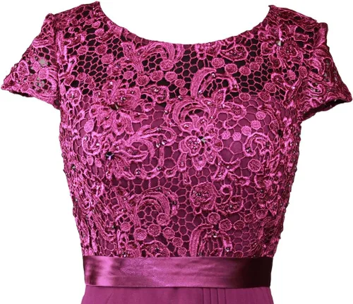 Vista 13 de Meier - Vestido para la madre de la novia con cuentas y manga larga.