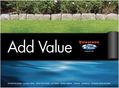 Vista 3 de Firestone revestimiento para estanques de goma de EPDM de 45 mil y 15 x 20 pies