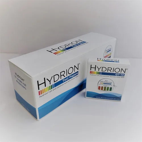 Vista 2 de Micro Essential Laboratory QT-10 HYDRION Quat Papel de Prueba de Sanitizante de 2 Cadenas en Rollo, 0-400 ppm - Caja de 10 Rollos