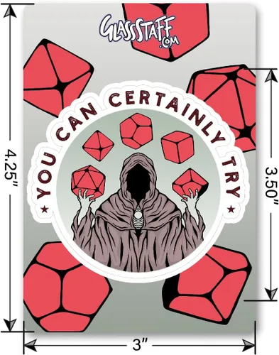 Vista 4 de Glassstaff You Can Certainly Try DND Stickers - Calabozos y dragones divertidos para DM, Dungeon Master, GM - Genial para adolescentes y adultos