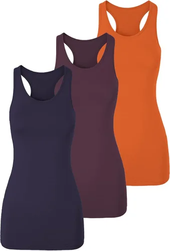 Vista 19 de TAIPOVE Camisetas largas sin mangas para mujer de algodón para capas con espalda cruzada extra largas para ropa deportiva, paquete de 3
