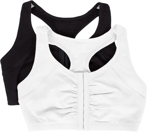 Vista 12 de Fruit of the Loom Sujetador de algodón con cierre frontal múltiple para mujer
