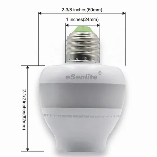 Vista 2 de Adaptador de enchufe de luz con sensor de movimiento de radar inteligente, complemento atornillado E26/E27, del atardecer al amanecer, radar