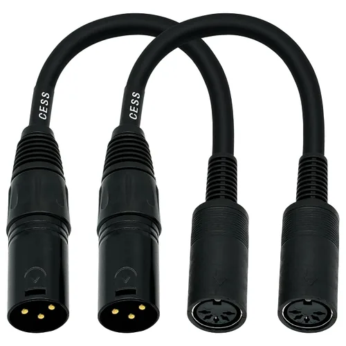 Vista 7 de CNCESS CESS-279 DIN - Cable adaptador MIDI hembra de 5 pines a XLR macho de 3 pines, cable convertidor de 6 pulgadas para sintetizadores, teclados