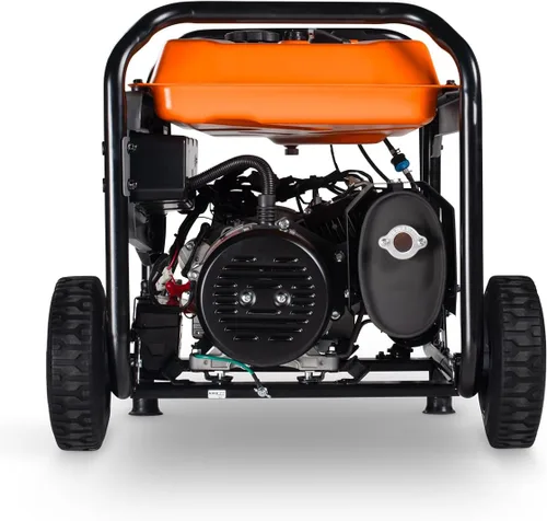 Vista 4 de Generac - Generador de gas portátil de 6,875 vatios de arranque, con EFI y kit de mango 5,500 Running Watts, Home Backup, RV Ready, Quiet, Long