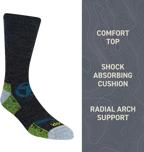 Vista 3 de Jeep Men's Wool Blend Logo Crew Socks-1 Pair Pack-Moisture Wicking and Breathable Mesh Zones