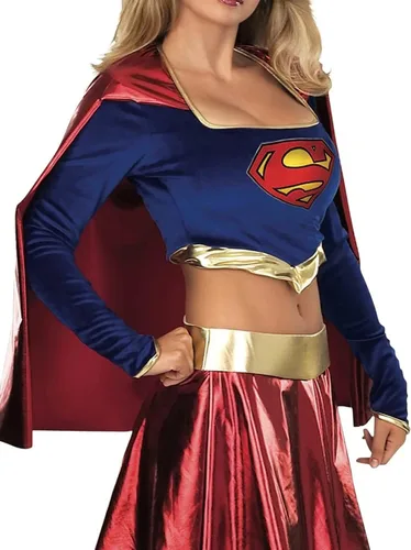 Vista 2 de DC Comics Secret Wishes - Disfraz de Supergirl para adulto Azul /Rojo