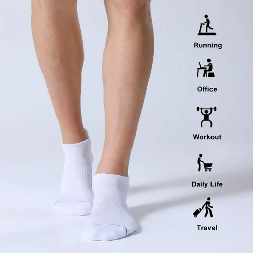 Vista 7 de FITRELL Men's 6 Pack Ankle Running Socks Low Cut Cushioned Athletic Sports Socks 7-99-1212-15