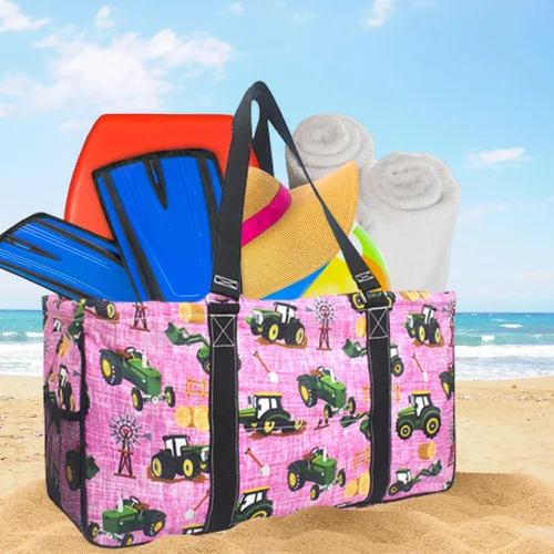 Vista 392 de NGIL Bolsa de comestibles reutilizable extra grande plegable de gran tamaño para comestibles, almacenamiento, picnic, playa, Estampado