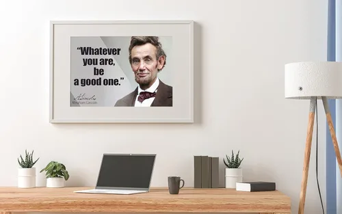 Vista 4 de Abraham Lincoln - Póster inspirador motivacional para el aula, mentalidad de crecimiento, maestros, recuerdos históricos, decoración educativa