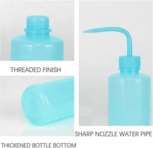 Vista 6 de Botellas exprimibles para suculentas, 16.9 fl oz, botella de riego de chorro de agua azul, lata de aspersión para apretar, botella de plástico