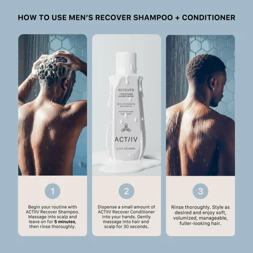 Vista 3 de ACTIIV Recover Travel Duo para hombres Apoya la apariencia de un cabello más completo y saludable, a base de plantas, seguro