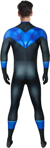 Vista 2 de Bailu Disfraz de superhéroe de Halloween para cosplay, overol Zentai, enterizo de elastano, estilo 3D para adultos