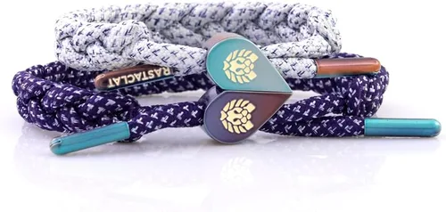 Vista 7 de Rastaclat Pulseras trenzadas de amor y parejas para mujeres y hombres – Colección I Love U Pulseras apilables ajustables trenzadas a mano Gran