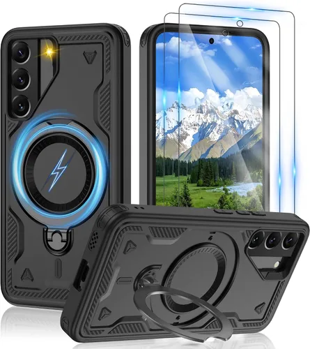Vista 69 de Gritup fro Funda para Google Pixel 9A, funda protectora magnética de grado militar compatible con Mag-Safe, 2 protectores de pantalla HD, soporte