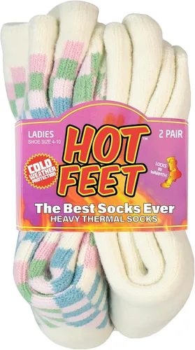 Vista 16 de HOT FEET Calcetines térmicos para mujer, calcetines térmicos para clima frío, gruesos y cálidos, para senderismo, calcetines aislados, tallas