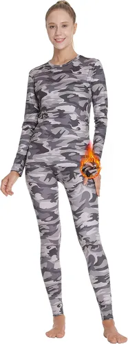 Vista 36 de MANCYFIT - Conjunto de ropa interior térmica para mujer, con forro polar, ultra suave Beige