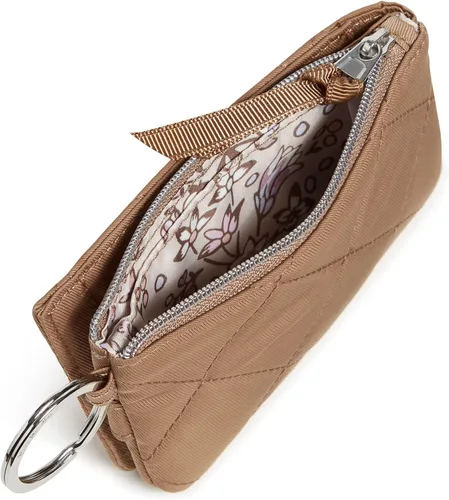 Vista 9 de Cartera de lujo de sarga con cremallera y protección RFID para mujer