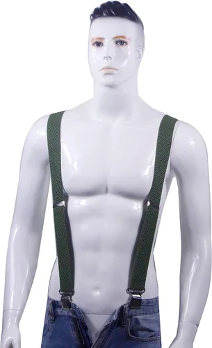 Vista 3 de Cedrainy Tirantes para hombre X Back Clip resistente ajustable con tirantes elásticos de 1.5 pulgadas de ancho