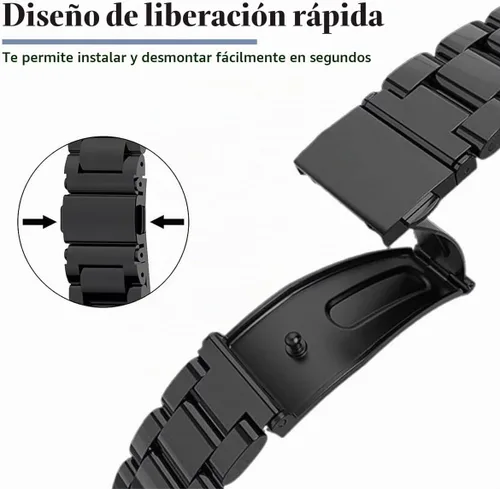 Vista 2 de Compatible con Xiaomi Redmi Watch 3 Active Bands, correa de repuesto de metal de acero inoxidable para reloj inteligente Redmi Watch 3 Active Negro