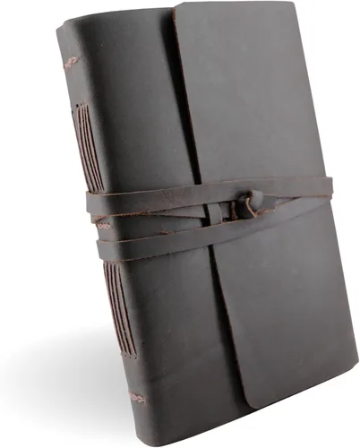 Vista 11 de Diario de cuero con páginas forradas, diseño encuadernado en piel para mujeres y hombres (5 x 7 pulgadas), cuaderno forrado con hojas con líneas
