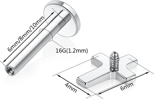 Vista 5 de Funlmo - Piercing para labio, de titanio G23, 16G, con rosca interna, para el cartílago, joyería para piercing de anillo, de medusa, Monroe