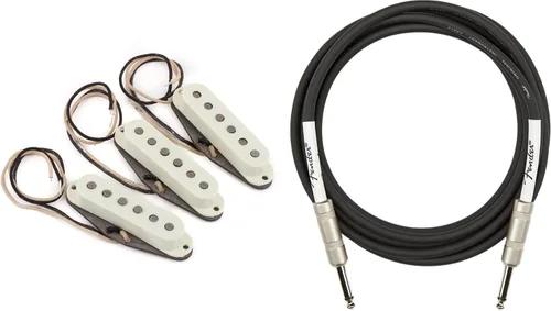 Vista 8 de Fender Paquete de pastillas Stratocaster silenciosas Gen 4 con cable de instrumento