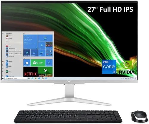 Vista 15 de acer Aspire C27-1700-UA91 AIO - Escritorio Pantalla IPS Full HD de 27 pulgadas Intel Core i5-1235U de 12ª generación Gráficos Intel Iris Xe