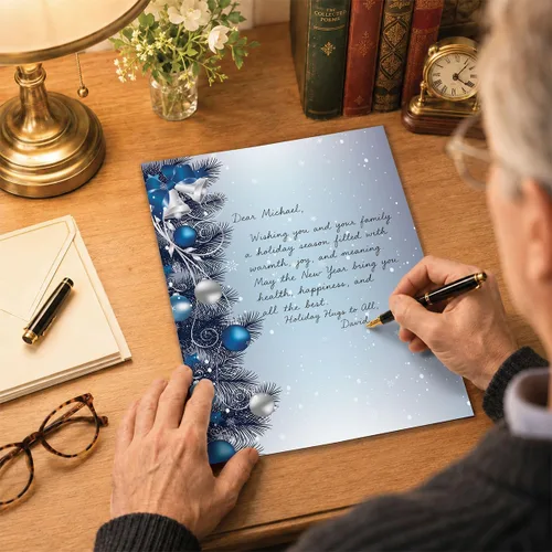 Vista 7 de Current - Papelería navideña de campanas plateadas, para cartas de Navidad o notas escritas a mano, 25 hojas, 8½ x 11 pulgadas, compatible con Bells