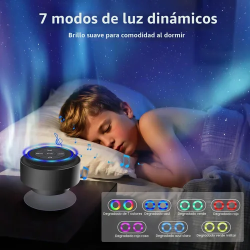 Vista 5 de Altavoz de ducha Bluetooth impermeable IP67, mini altavoz inalámbrico pequeño Bluetooth, altavoz portátil con ventosa, LED y micrófono para baño