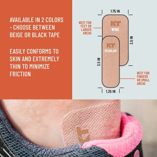 Vista 4 de KT Health - Cinta de prevención de ampollas, 30 tiras precortadas para protección contra ampollas, adhesivo fuerte, probada por dermatólogos, ideal