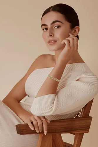 Vista 2 de INNERDIVA Pulsera de oro para mujer, ajustable, abierta, pulsera de cadena de eslabones cubanos para hombre