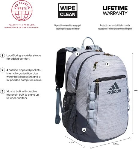 Vista 2 de adidas Excel - Mochila Blanco talla única