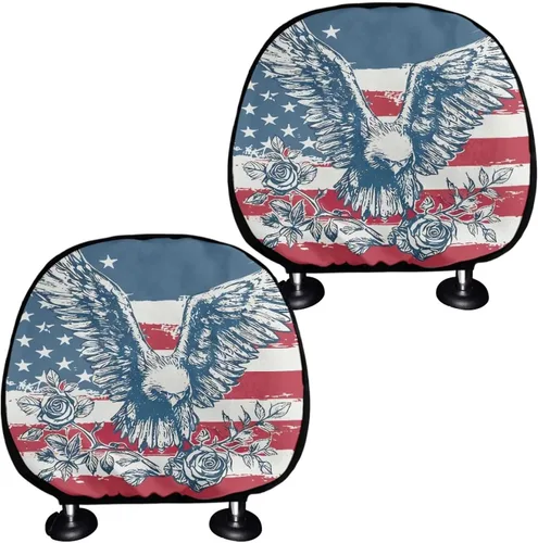 Vista 32 de Funda personalizada para reposacabezas de asiento de automóvil, regalos personalizables, transpirables, paquete de 2 fundas de cojín para asiento