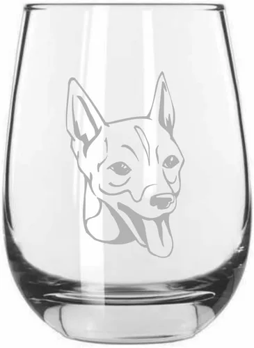 Vista 557 de Shar Pei (chino) - Vaso de vino sin tallo grabado para perro, 15.25 onzas