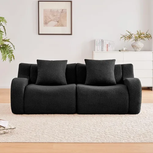 Vista 3 de Boneless Cloud - Sofá modular modular de 82.7 pulgadas, cómodo sofá biplaza de tela de peluche, sofás seccionales de asiento profundo para sala