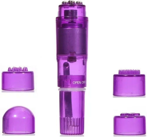 Vista 8 de Pequeño mini masajeador portátil para cara corporal, cuello, cabeza, masaje de espalda con 4 cabezas (1 unidad, azul)