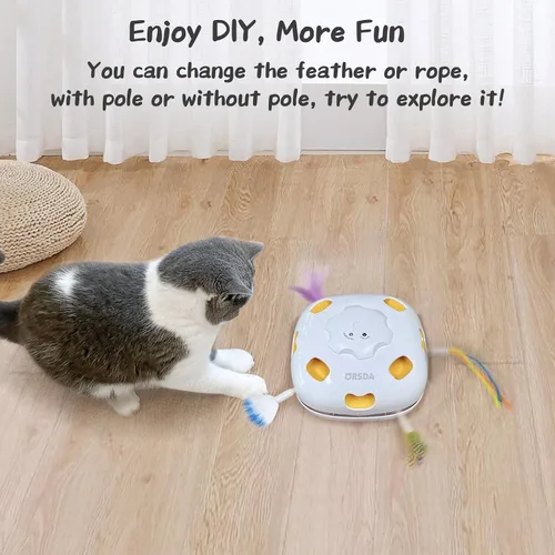Vista 3 de ORSDA 14 piezas de juguetes interactivos de repuesto para gatos de interior con bolas de Mylar arrugadas, paquete multicolor para ejercicio