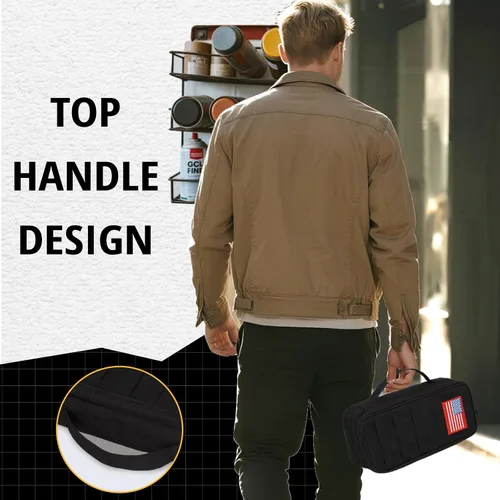 Vista 6 de Bolsa de herramientas táctica para hombres, bolsa de herramientas de boca ancha resistente al agua, bolsas de alcance multiusos con asa