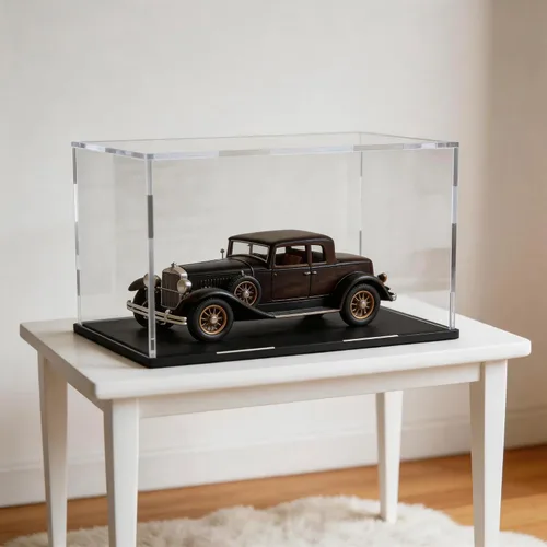 Vista 11 de Vitrina de acrílico completamente ensamblada, caja de acrílico transparente de 4 pulgadas para exhibición de coleccionables, vitrina de vidrio