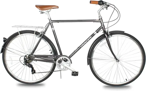 Vista 12 de Tracer Osaka - Bicicletas híbridas, marco de acero, Shimano Nexus Inter 3/7 velocidades, agarre marrón asiento marrón, bicicleta de carretera
