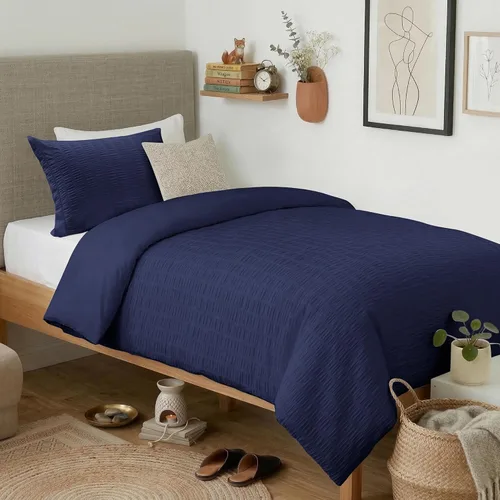 Vista 24 de Cozyide Beige Queen Duvet Cover Set, 3 Pieces Soft Seersucker Queen Size Duvet Cover with Zipper Closure and Corner Ties, 90"x90" Duvet Cover with 2
