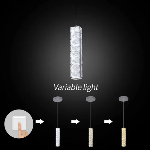 Vista 5 de Lámpara de techo LED de cristal, moderna lámpara de techo semiempotrada para sala de estar, comedor, dormitorio, isla de cocina, entrada