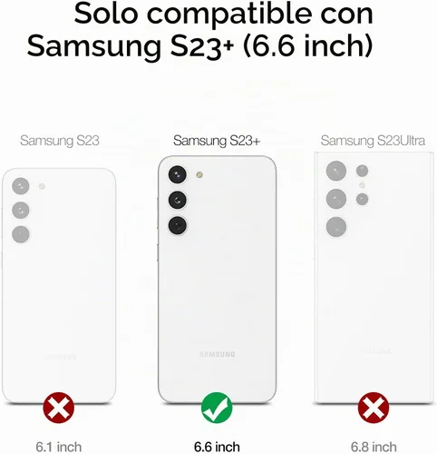 Vista 2 de SURITCH Funda para Samsung Galaxy S23 Plus, protector de pantalla integrado, protección de doble capa, protección completa, a prueba de golpes Negro