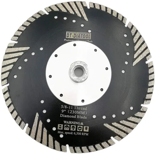Vista 12 de DT-DIATOOL Hoja turbo de diamante de 4 pulgadas para cortar hormigón de mármol de granito con dientes de protección inclinados