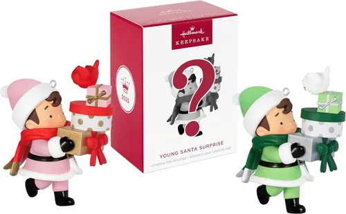 Vista 9 de Adorno navideño Hallmark Keepsake 2025, Papá Noel joven, regalos de colección de Papá Noel