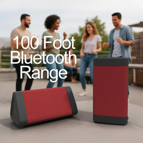 Vista 3 de Oontz - Altavoz Bluetooth portátil Angle 3 mejorado 5.0-10W de sonido, batería de 14 horas, rango inalámbrico de 100 pies, resistente al agua IPX5