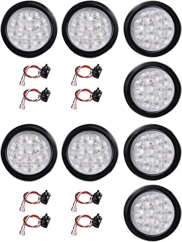 Vista 73 de Kit de tapones de cableado con cubierta de hule para luz trasera LED redonda de 4", 12 ledes, para RV, camioneta